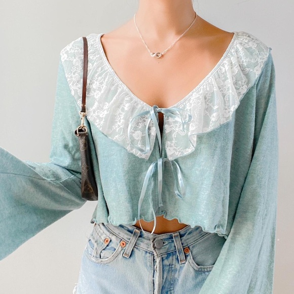 Urban Outfitters Sweaters - OUT FROM UNDER | UO Soft Lace-Trimmed Top